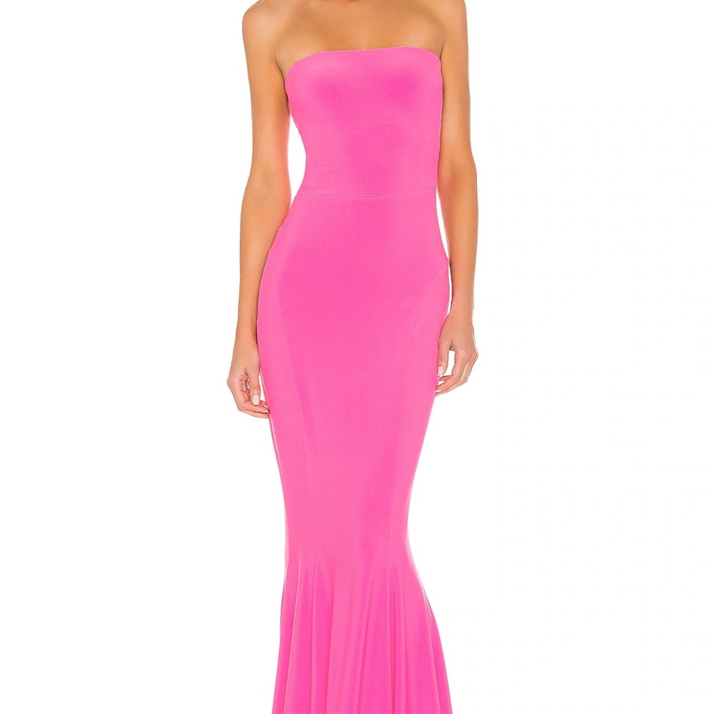 Norma Kamali Strapless Fishtail Gown in Pink, SIZE S, NEVER WORN